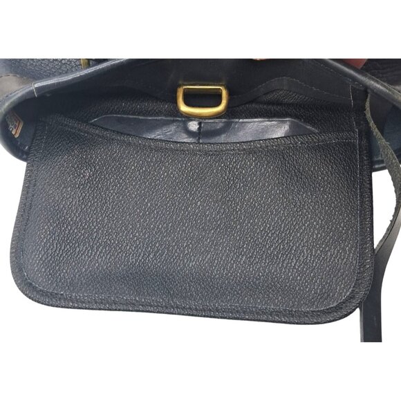 Vintage Dooney & Bourke Bag AWL Navy Blue Pebbled Leather Bucket Tote Shoulder B - Picture 15 of 15